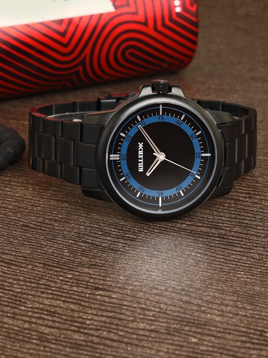

Killer Men Brass Dial & Stainless Steel Straps Analogue Watch KLM036C, Black