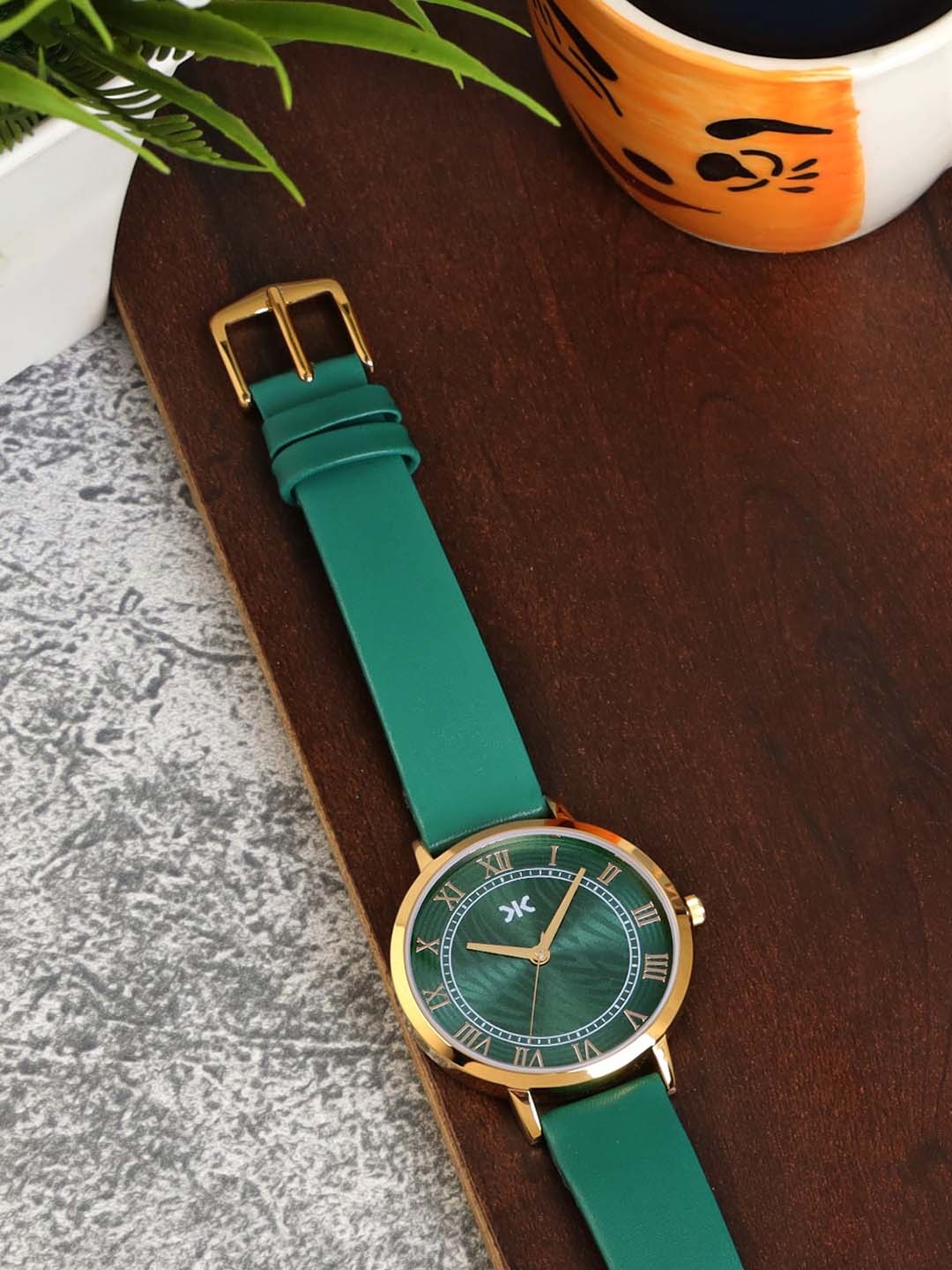 

Killer Women Brass Printed Dial & Straps Analogue Watch KLFO36C, Green