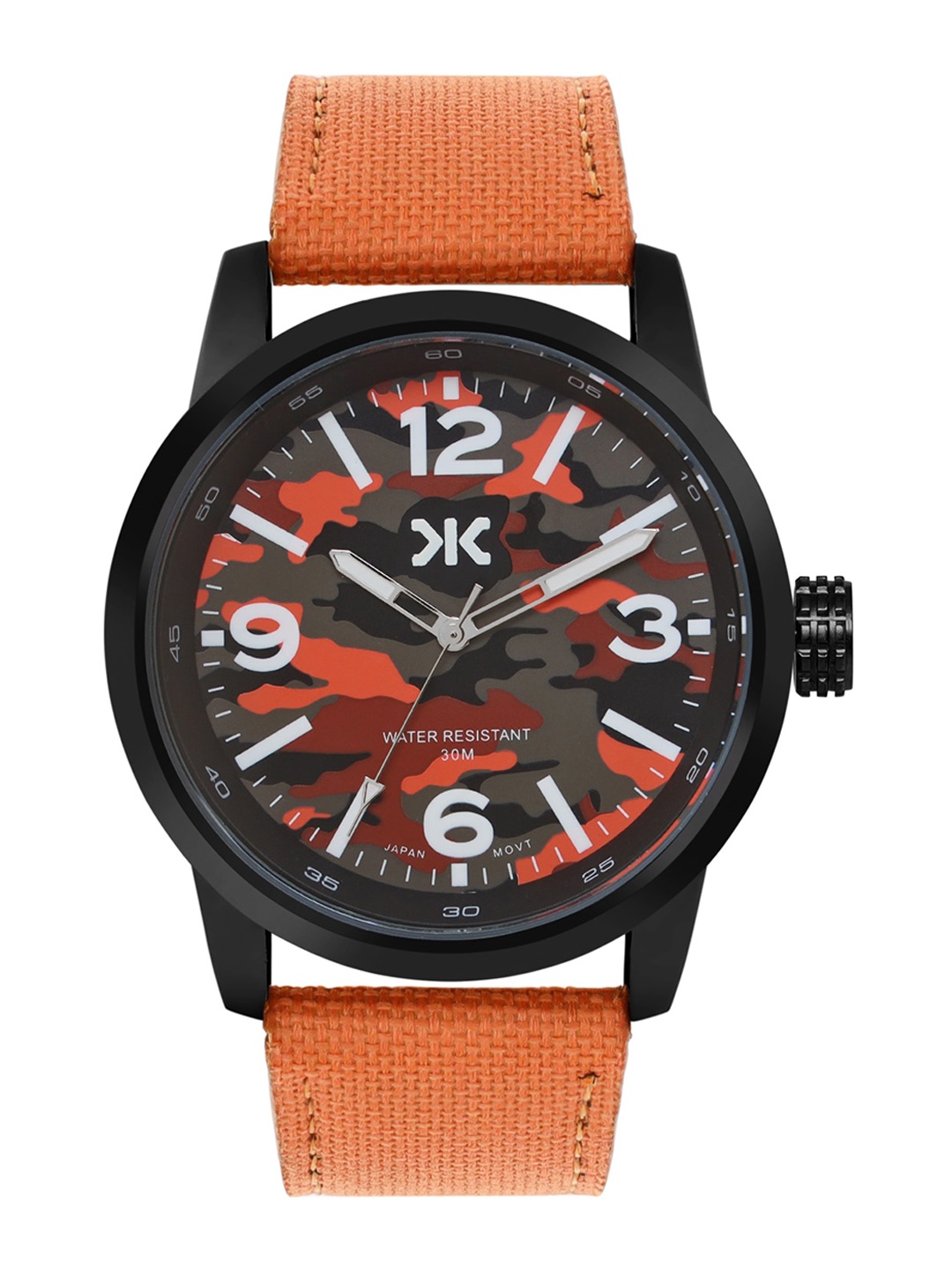 

Killer Men Brass Printed Dial & Straps Analogue Watch KLMO84B, Black