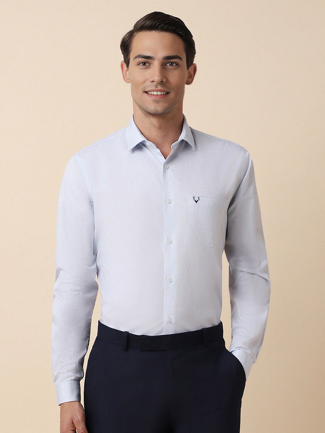 

Allen Solly Printed Full Sleeves Slim Fit Opaque Formal Shirt, Blue