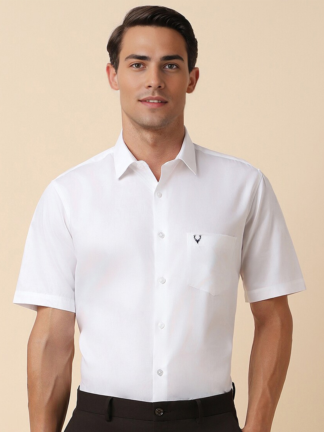 

Allen Solly Slim Fit Solid Half Sleeves Formal Shirts, White