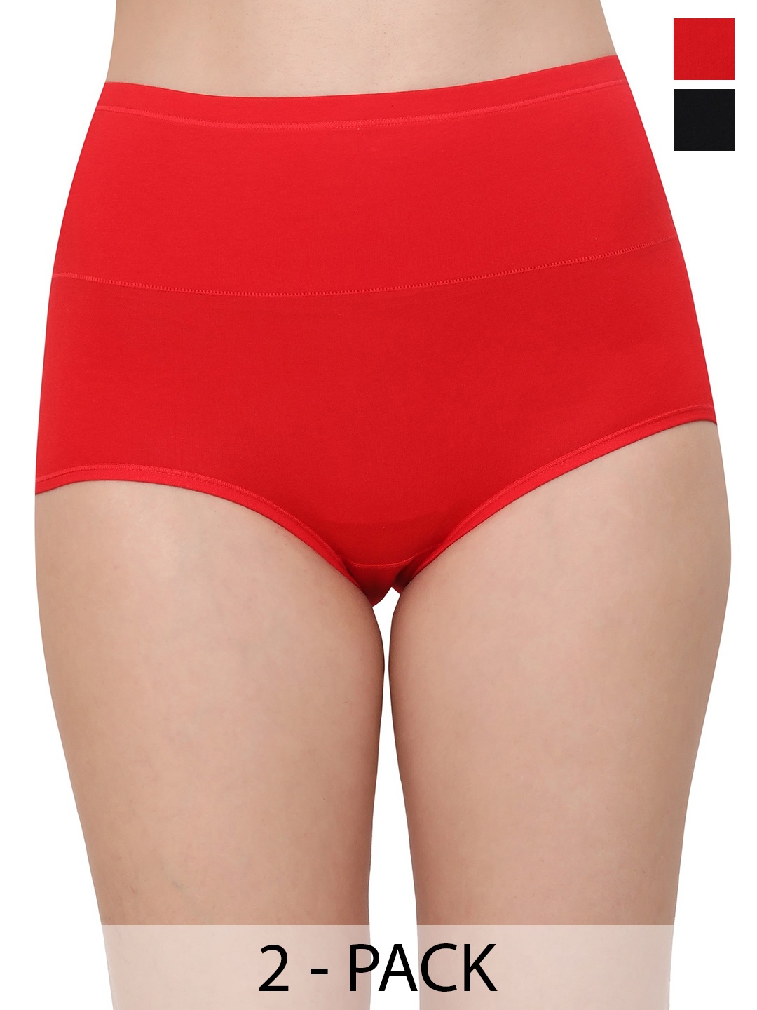 

Glamoras Pack Of 2 Hipster Briefs GL-HWPANTY-9005-BLACK/RED-M