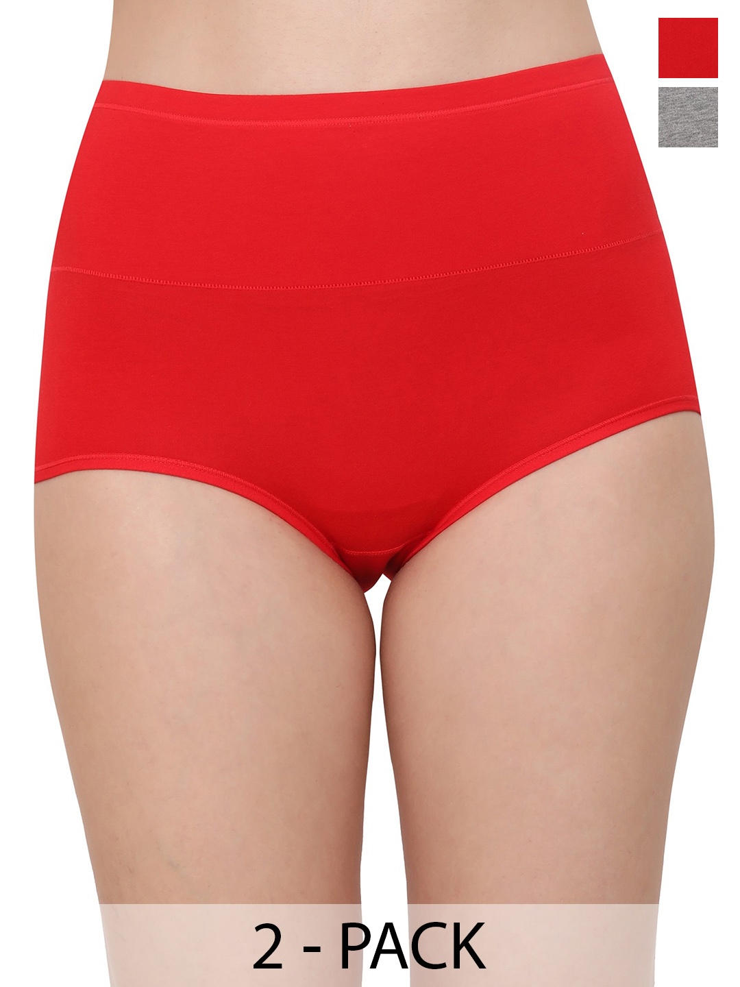 

Glamoras Pack Of 2 Hipster Briefs GL-HWPANTY-9005-RED/GREY-M