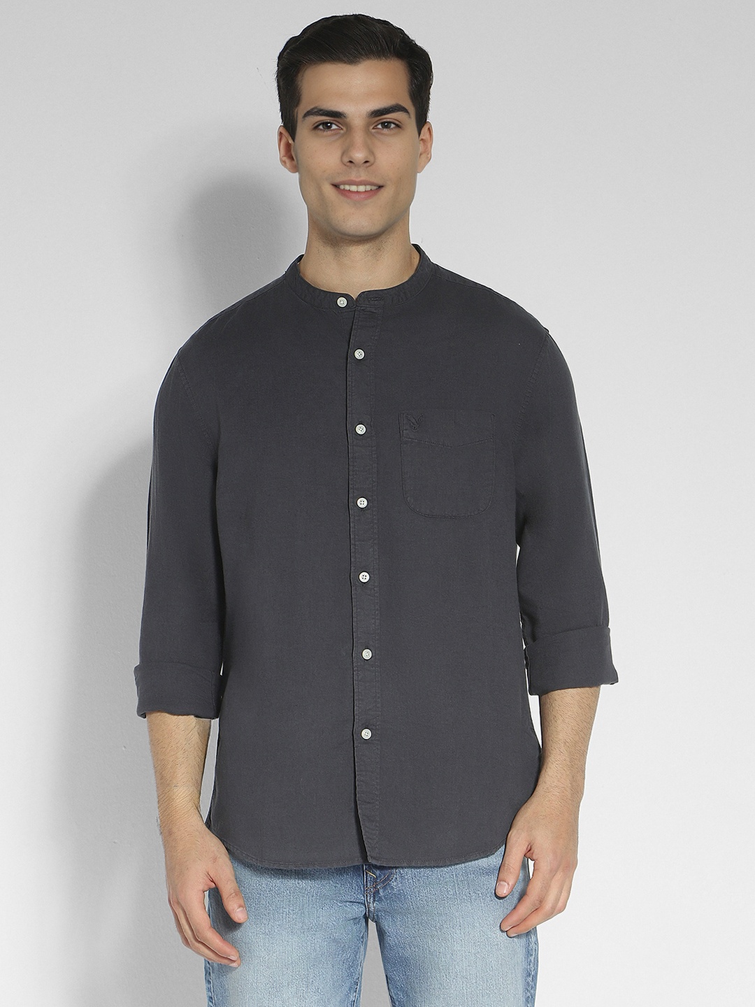 

AMERICAN EAGLE OUTFITTERS Men Opaque Casual Shirt, Grey