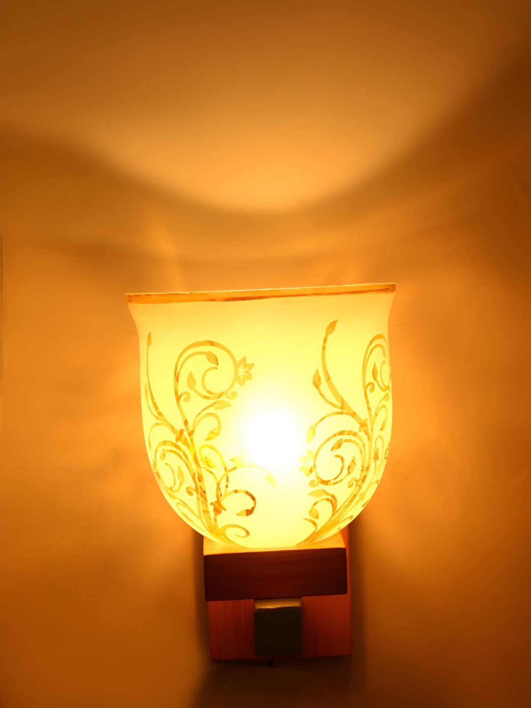 

1ST TIME White & Brown Glass Traditional Cylinder Shaped Wall Lamp