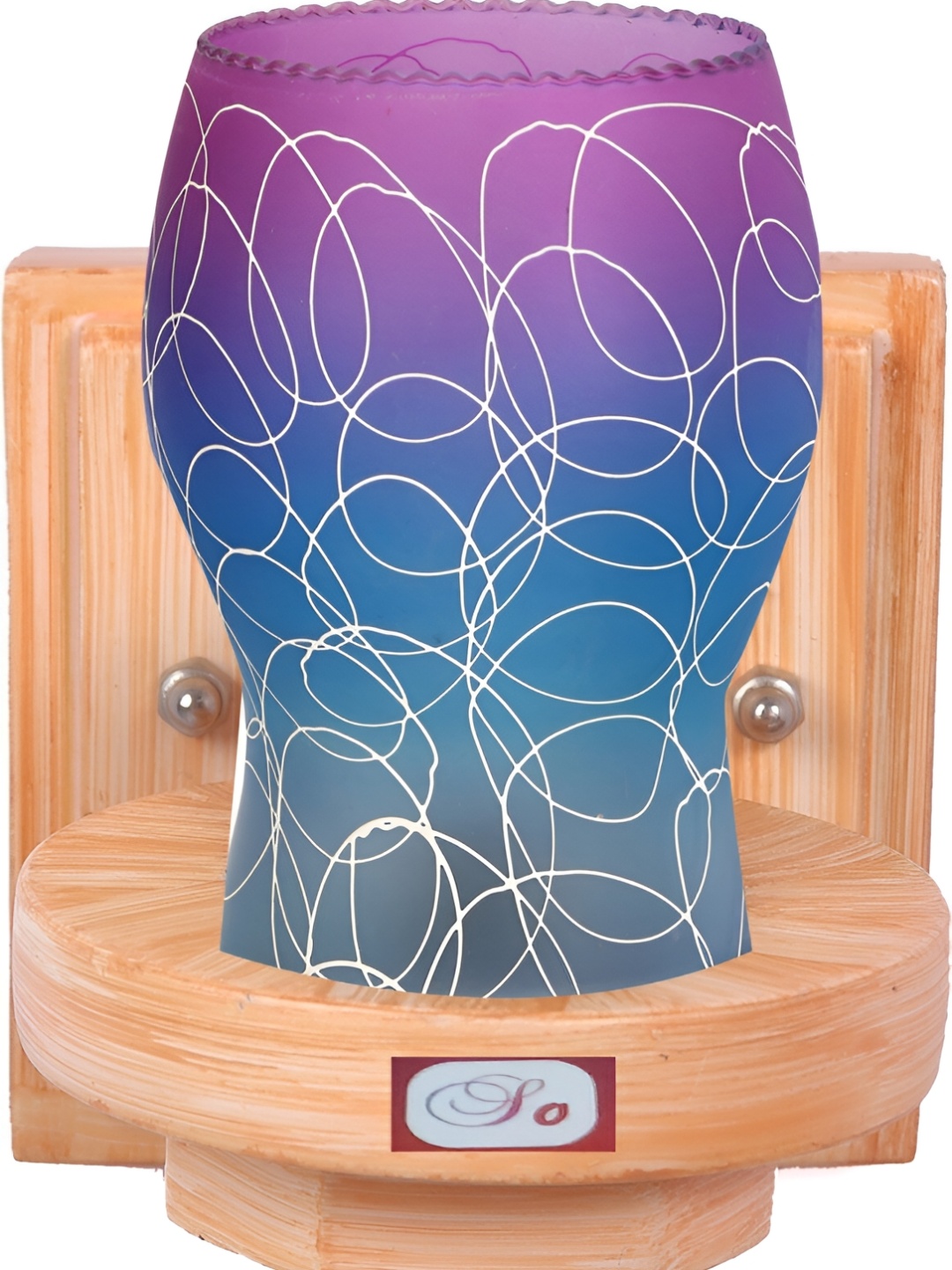 

1ST TIME Purple & Blue Colourblocked Printed Glass Contemporary Wall Lamp