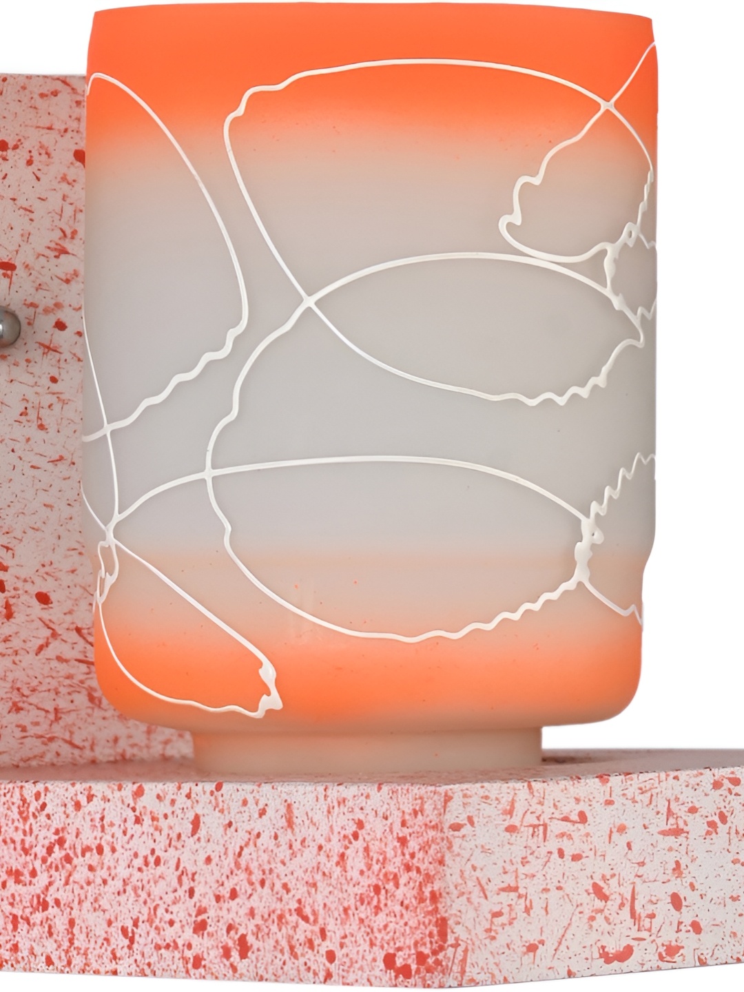 

1ST TIME Orange & White Colourblocked Printed Glass Rectangle Shaped Wall Lamp