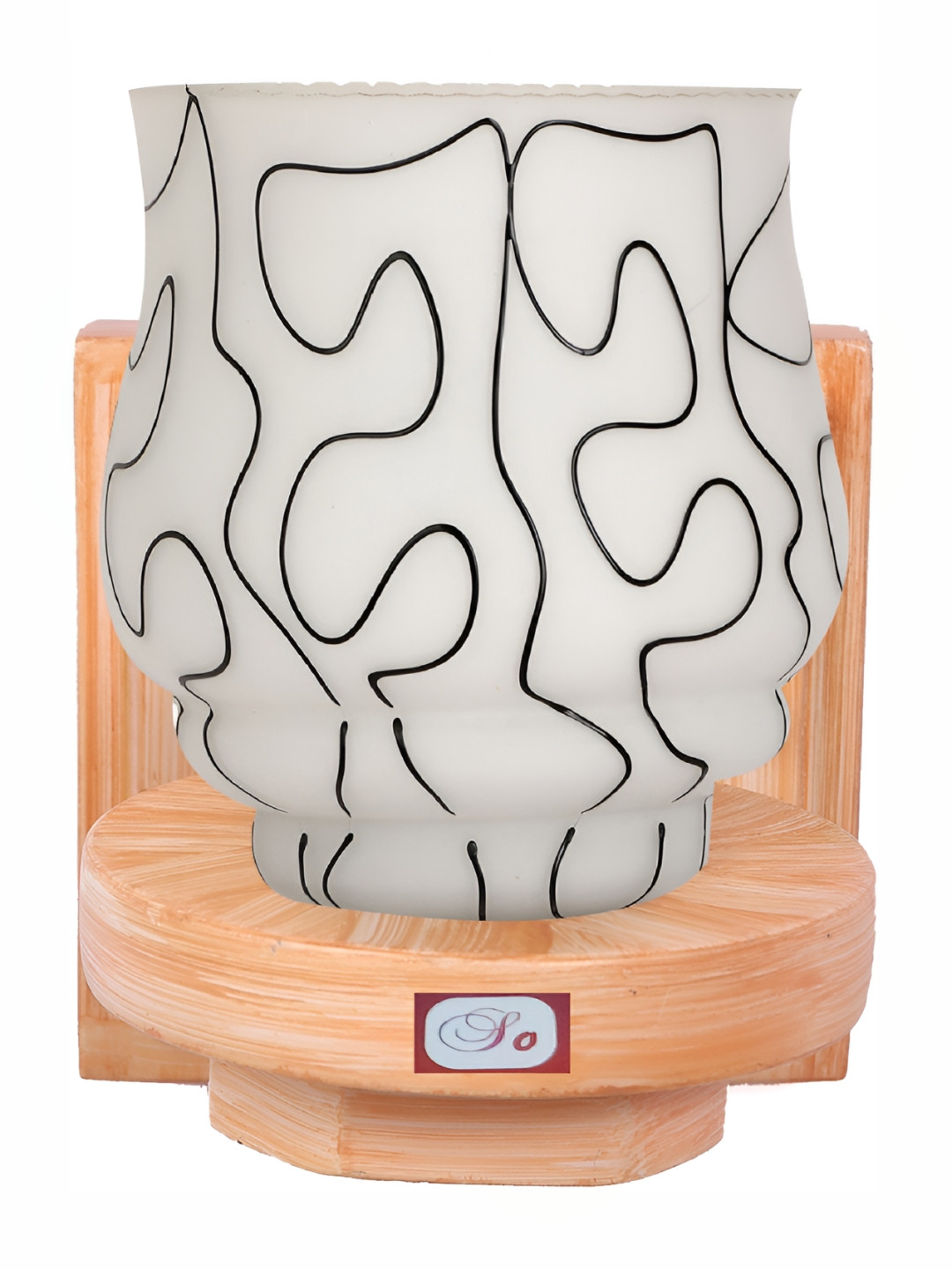 

1ST TIME White & Brown Textured Glass Traditional Wall Lamp