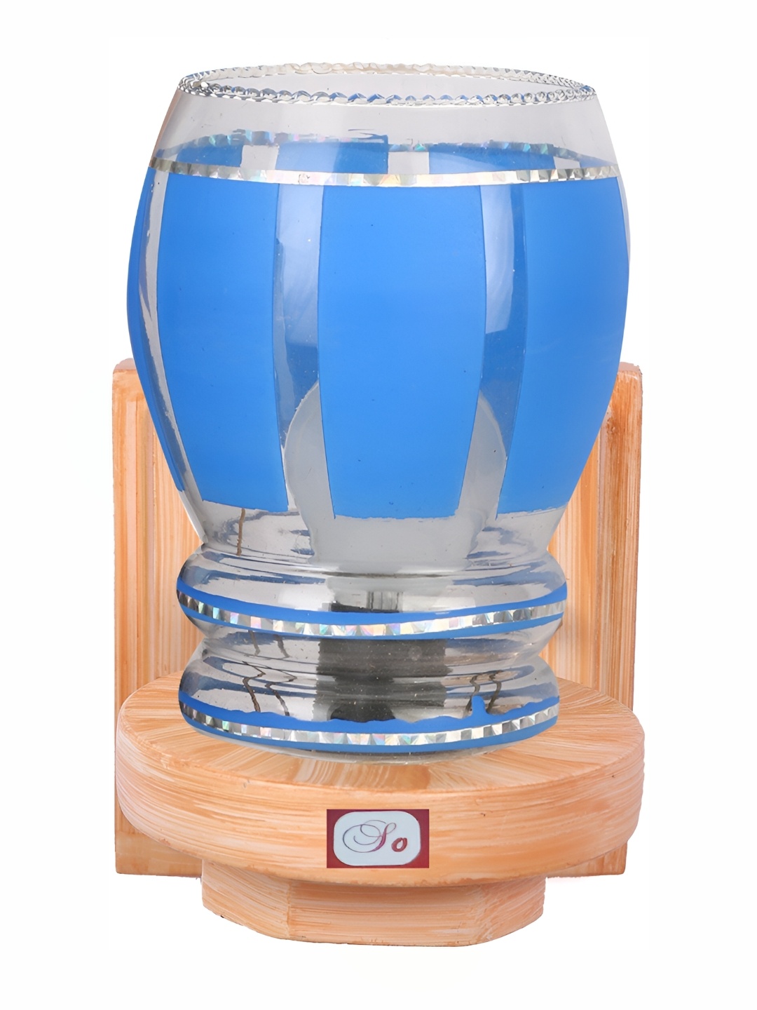 

1ST TIME Blue & Brown Printed Contemporary Glass Wall Lamp