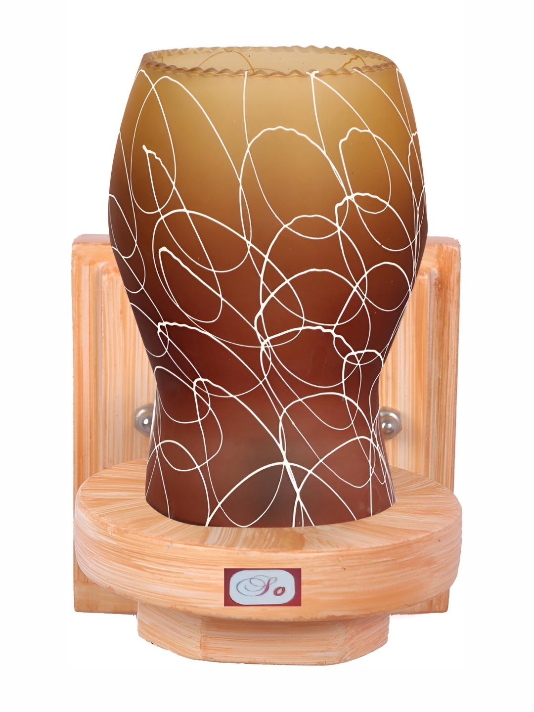 

1ST TIME Brown & Beige Printed Glass Traditional Wall Lamp