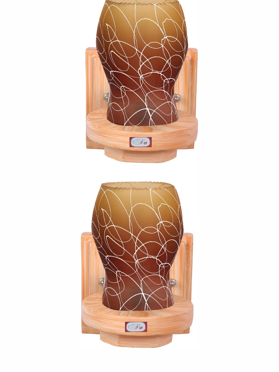 

1ST TIME Brown & White Printed Glass Contemporary Wall Lamp