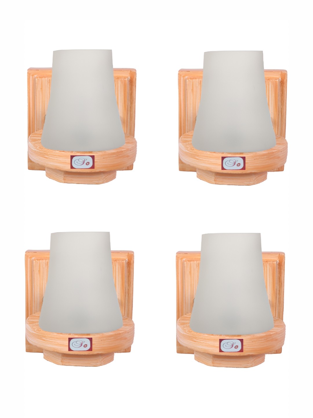 

1ST TIME Grey & Brown 4 Pieces Glass Traditional Bell Shaped Wall Lamps
