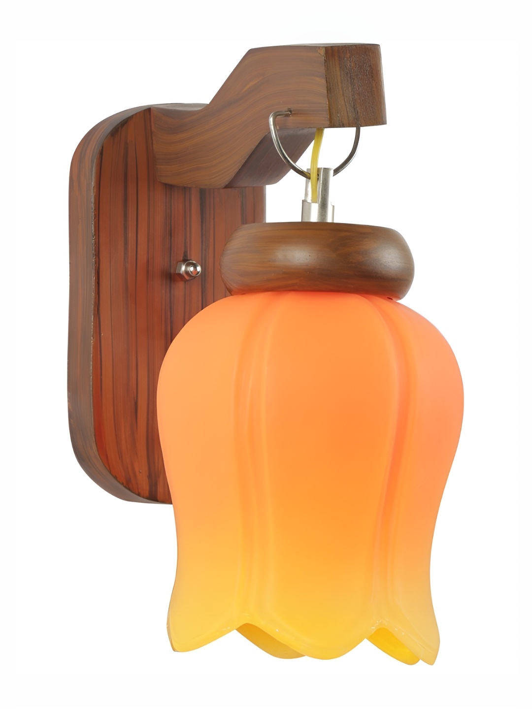 

1ST TIME Orange & Brown Glass Traditional Abstract Shaped Wall Lamp