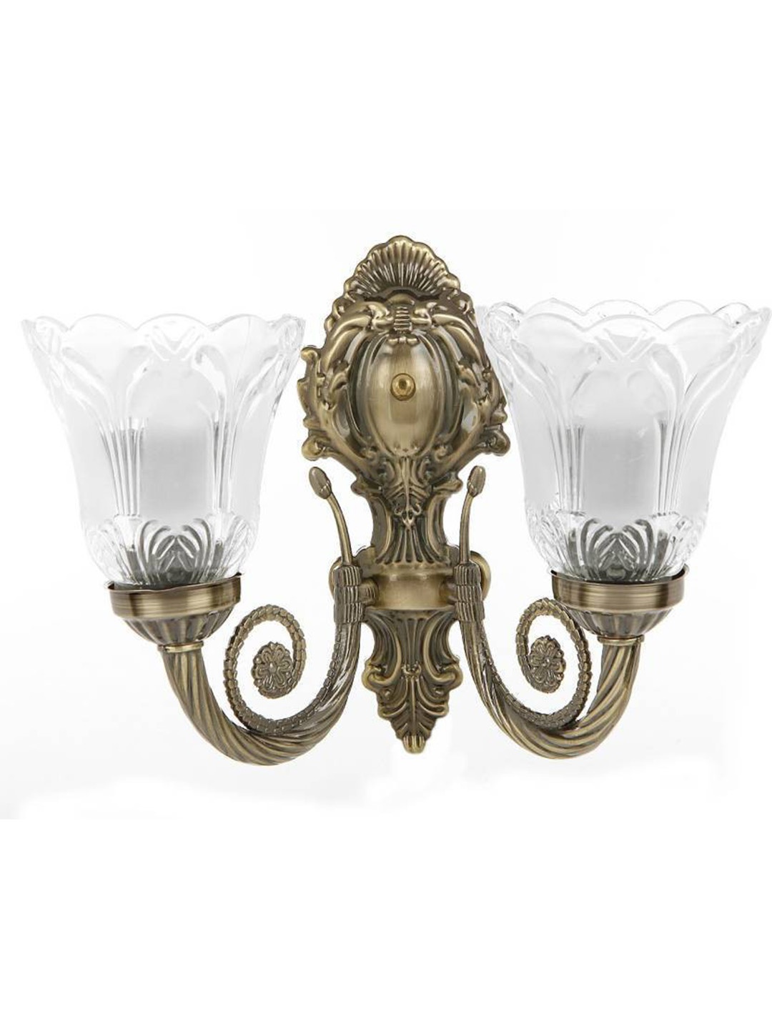 

1ST TIME Gold-Toned & Transparent Glass Contemporary Wall Lamp