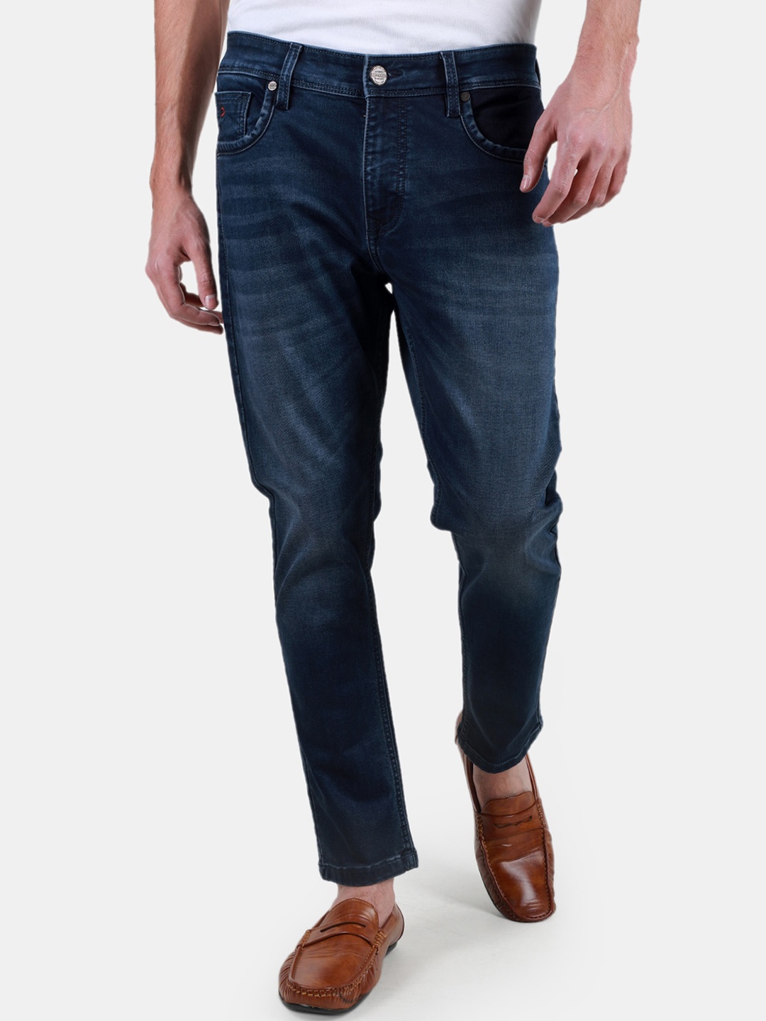 

Duke Men Clean Look Mid-Rise Slim Fit Light Fade Stretchable Jeans, Blue
