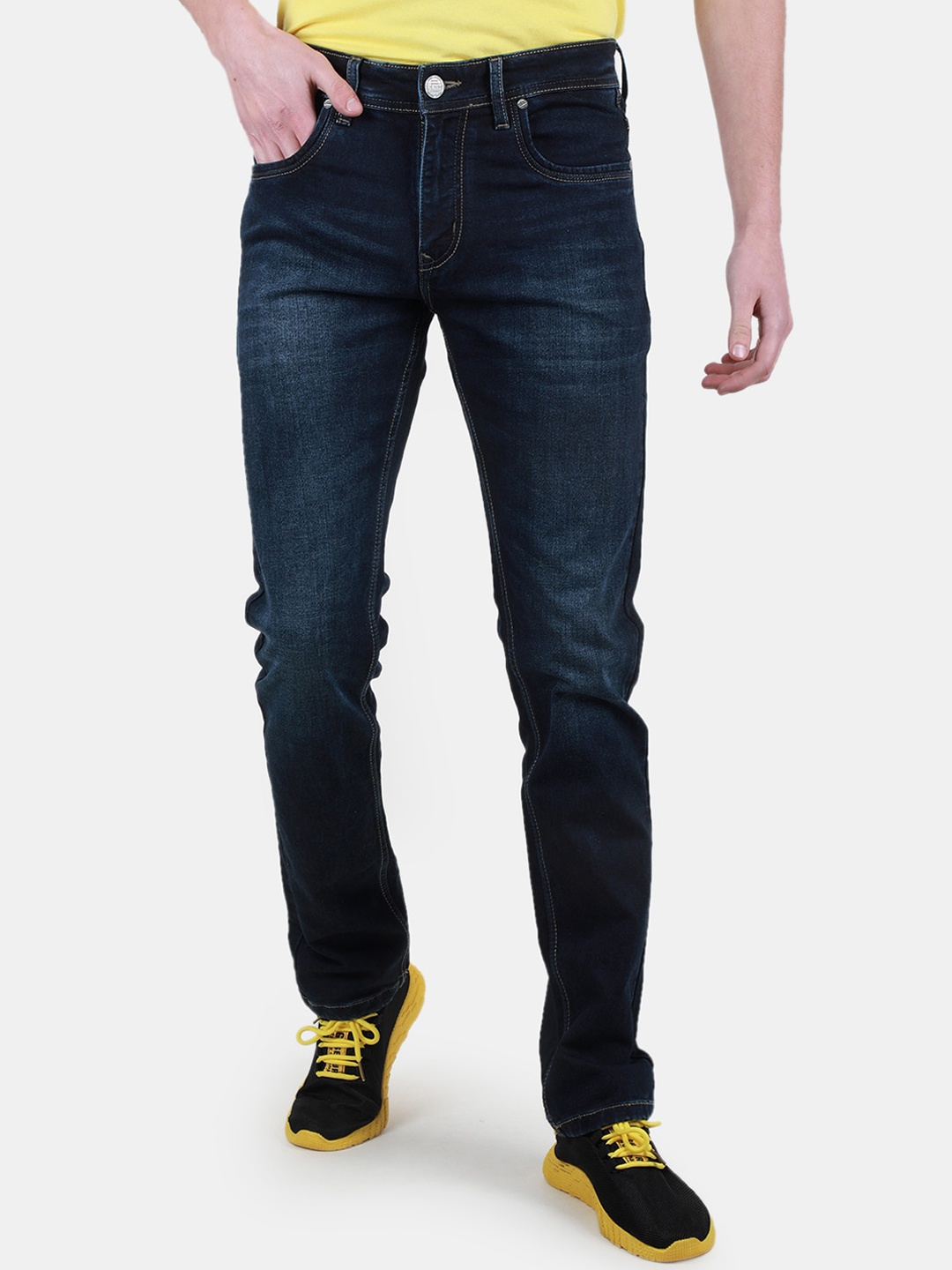 

Duke Men Slim Fit Clean Look Light Fade Stretchable Jeans, Blue