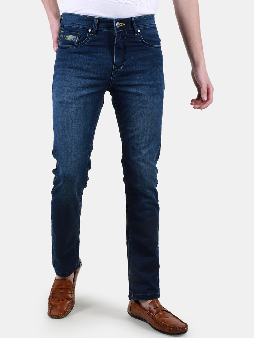 

Duke Men Slim Fit Mid-Rise Light Fade Clean Look Stretchable Jeans, Blue
