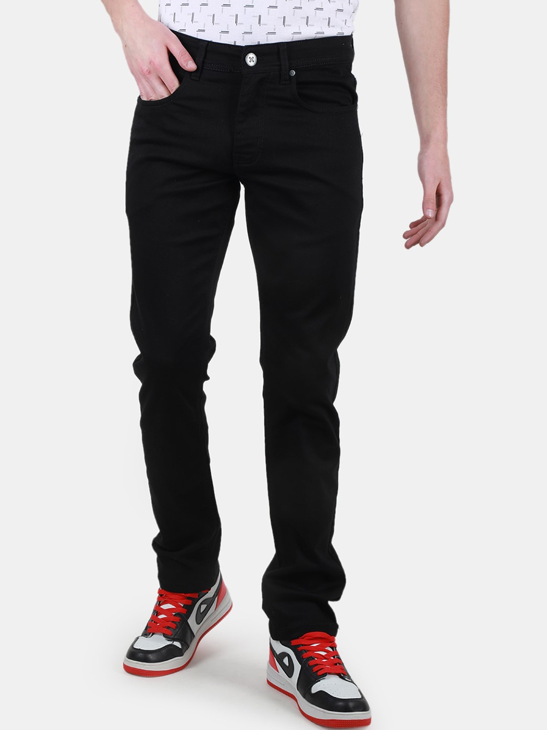 

Duke Men Clean Look Mid-Rise Slim Fit Stretchable Jeans, Black