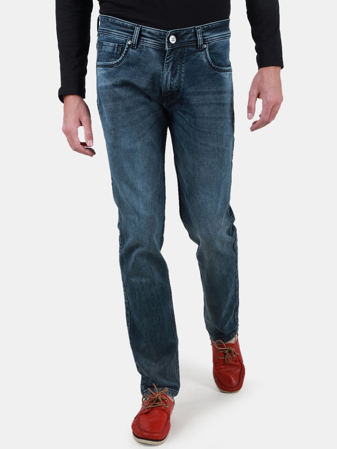 

Duke Men Light Fade Mid-Rise Clean Look Cotton Stretchable Jeans, Grey
