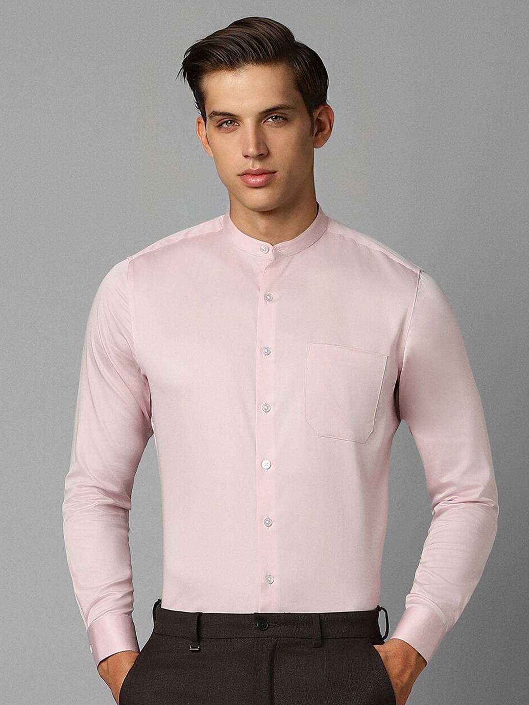 

Louis Philippe Slim Fit Full Sleeves Formal Shirt, Pink