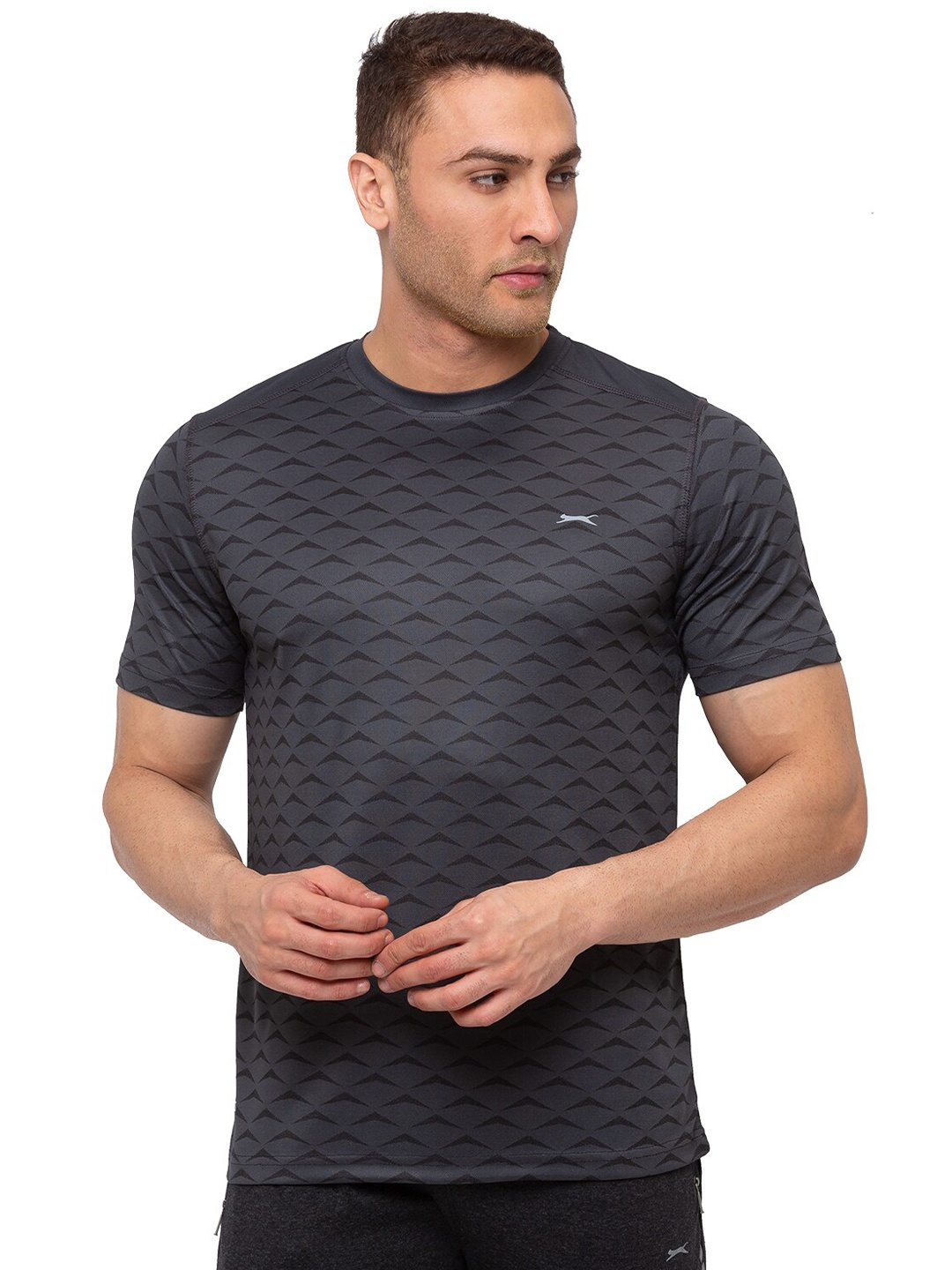 

Black Panther Geometric Printed Slim Fit T-shirt, Grey