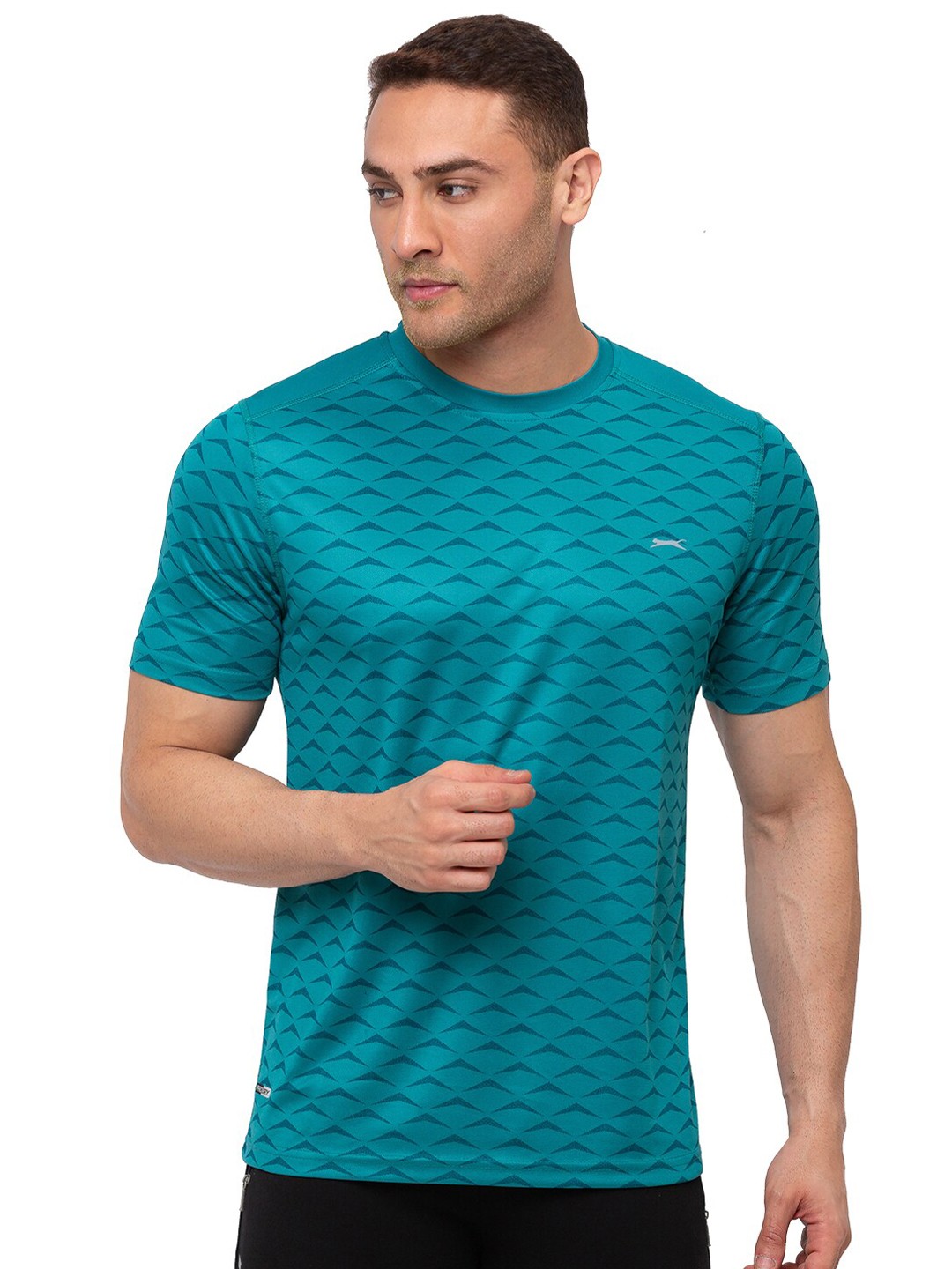 

Black Panther Geometric Printed Slim Fit T-shirt, Teal