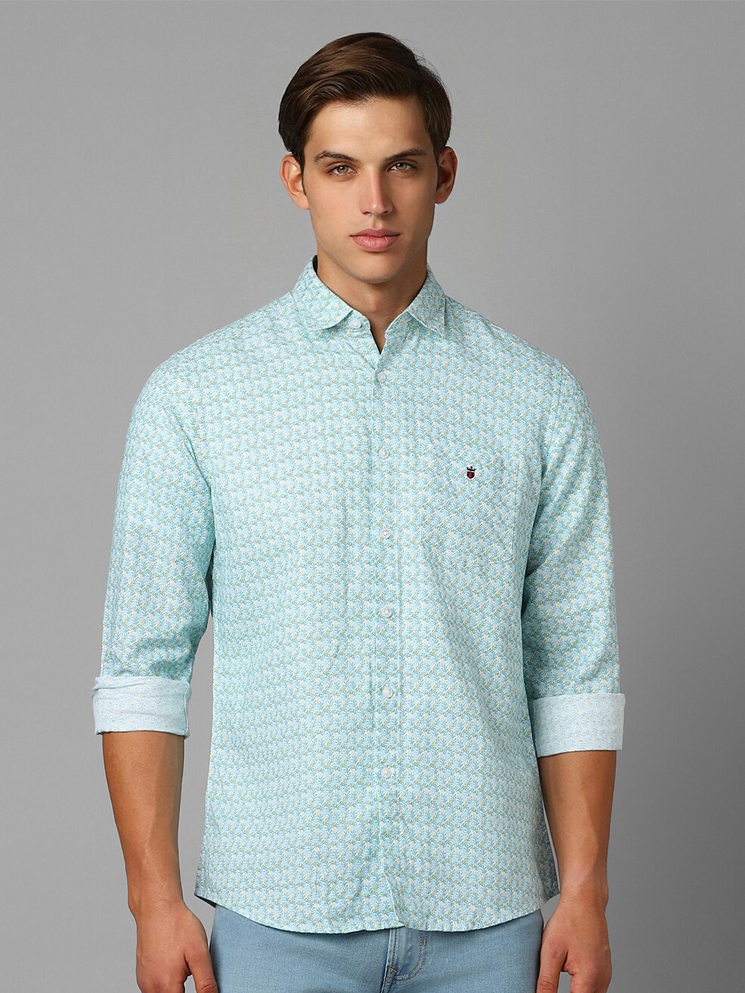 

Louis Philippe Sport Slim Fit Floral Printed Casual Shirt, Blue