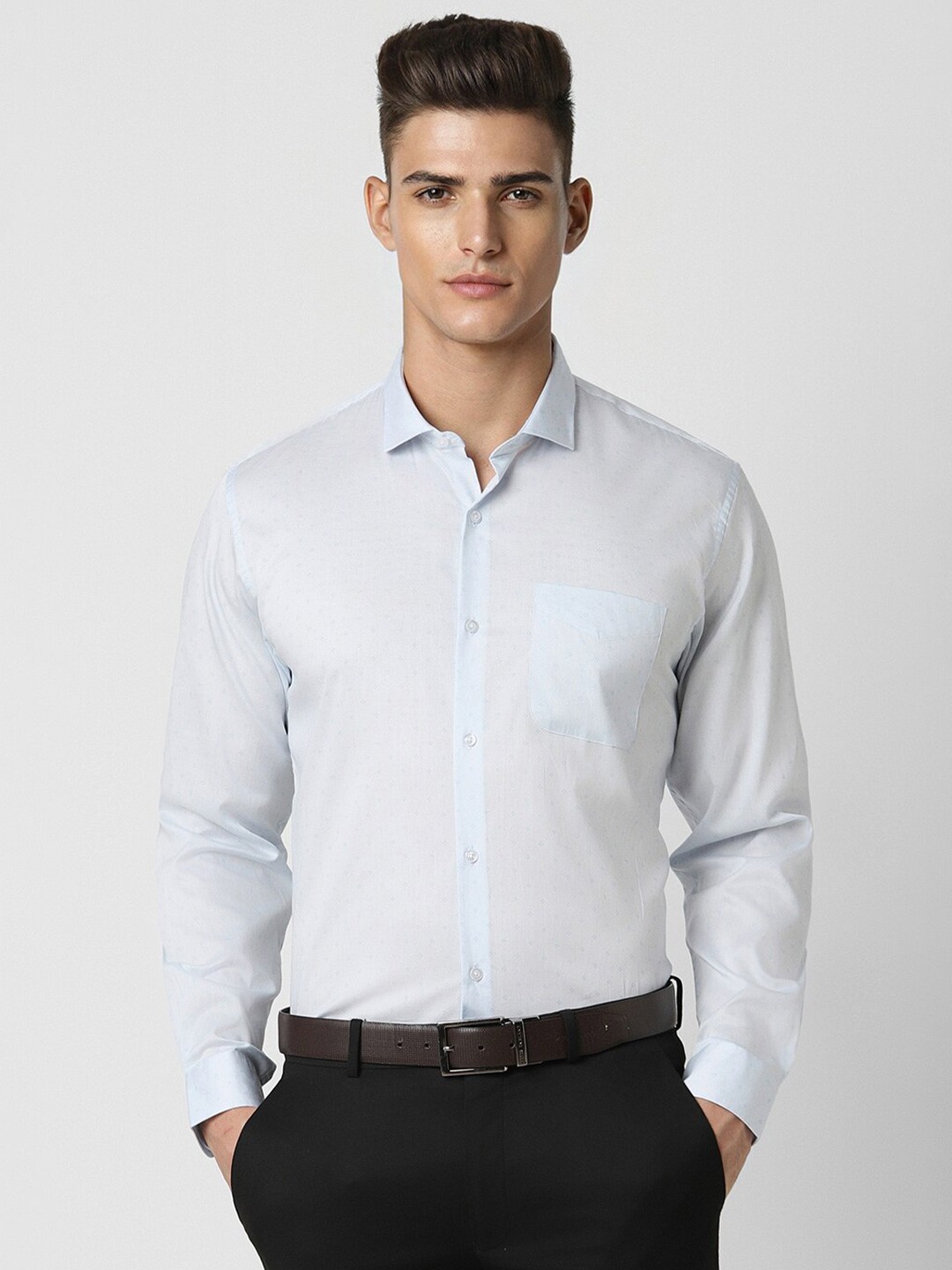 

Peter England Slim Fit Cotton Formal Shirt, Blue