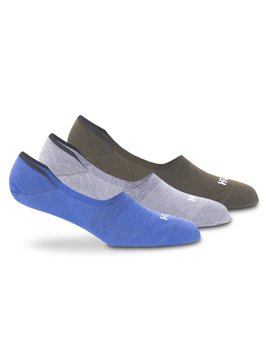 

HRX by Hrithik Roshan Men Pack Of 3 Cotton Shoe Liners, Blue