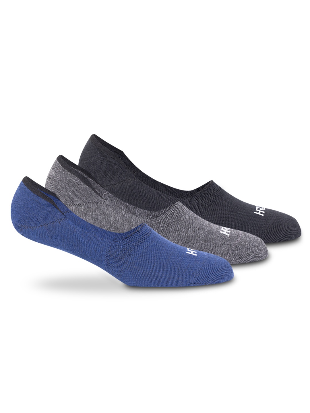 

HRX by Hrithik Roshan Men Pack Of 3 Cotton Shoe Liners, Blue