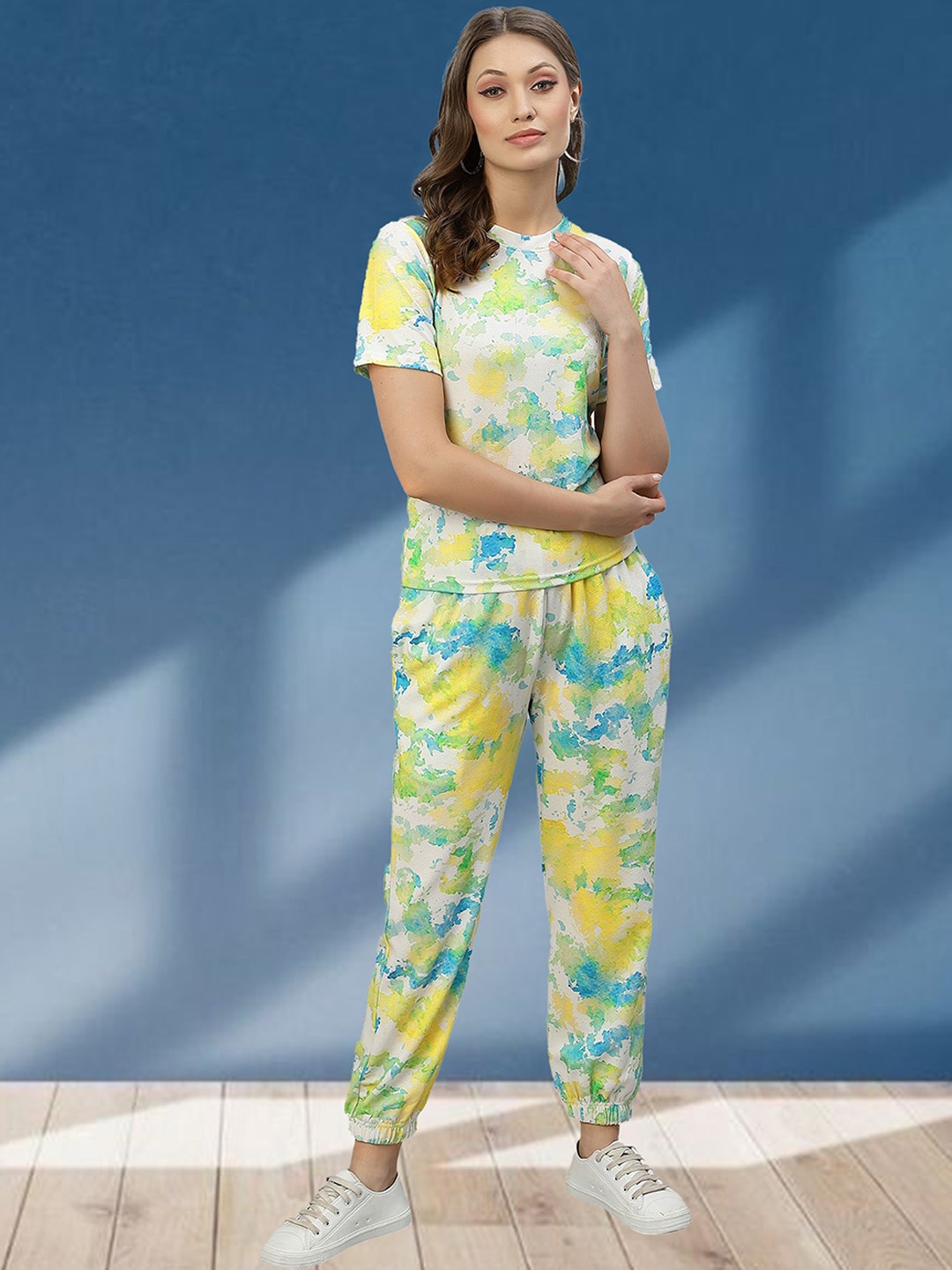 

N N ENTERPRISE Tie & Dye Tracksuits Set, Yellow