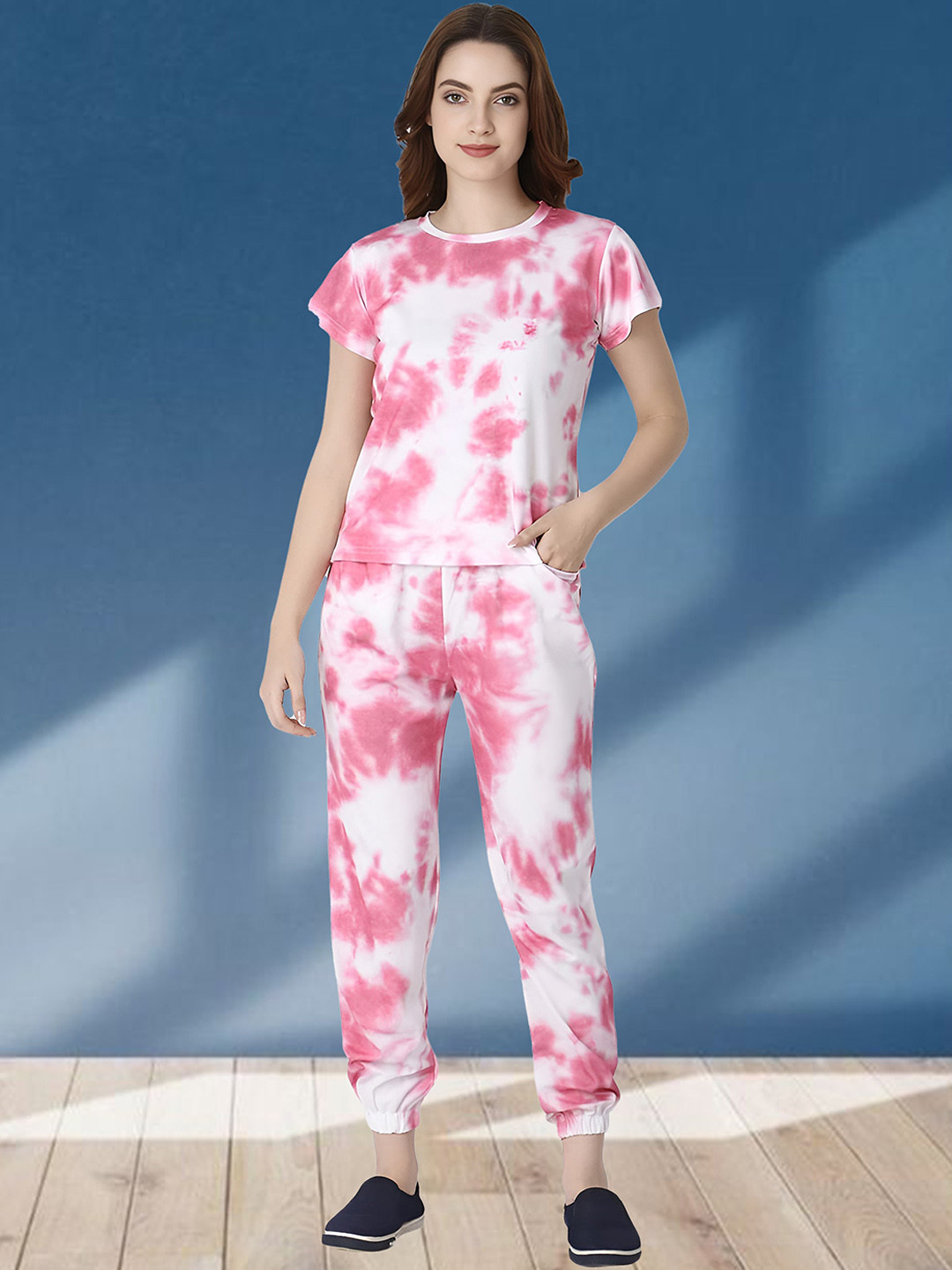 

N N ENTERPRISE Tie & Dye Tracksuits Set, Pink