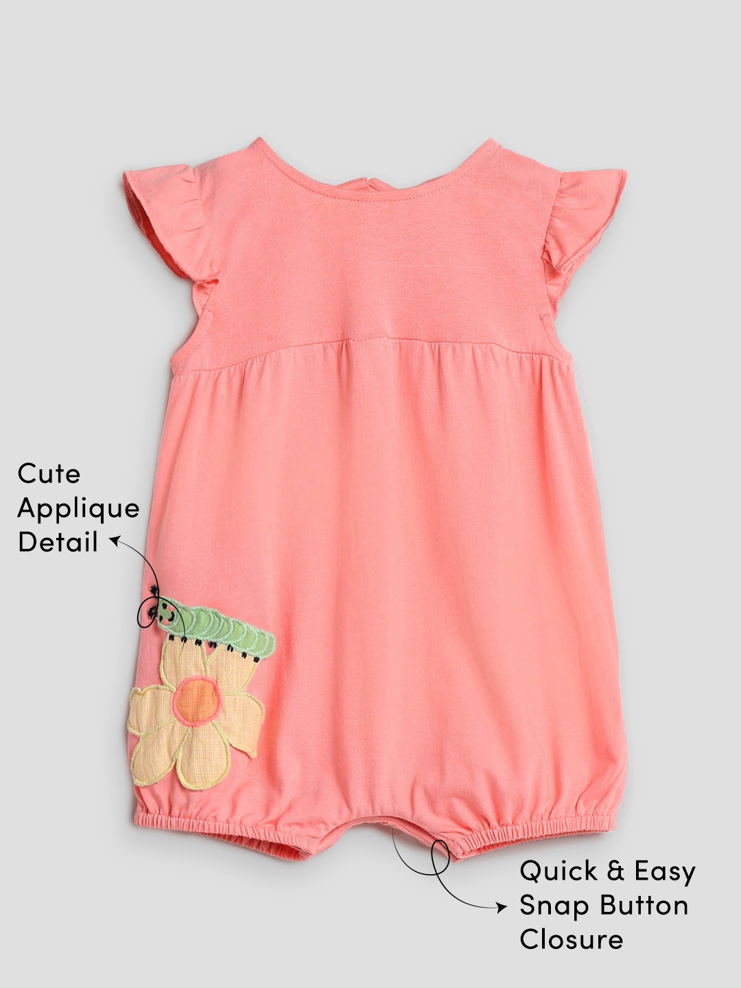 

Somersault Infant Girls Self-Designed Pure Cotton Romper, Pink