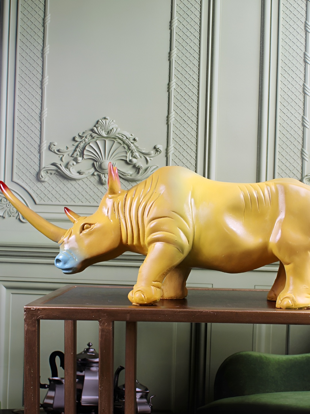 

THE WHITE INK DECOR Yellow Figurine Showpiece