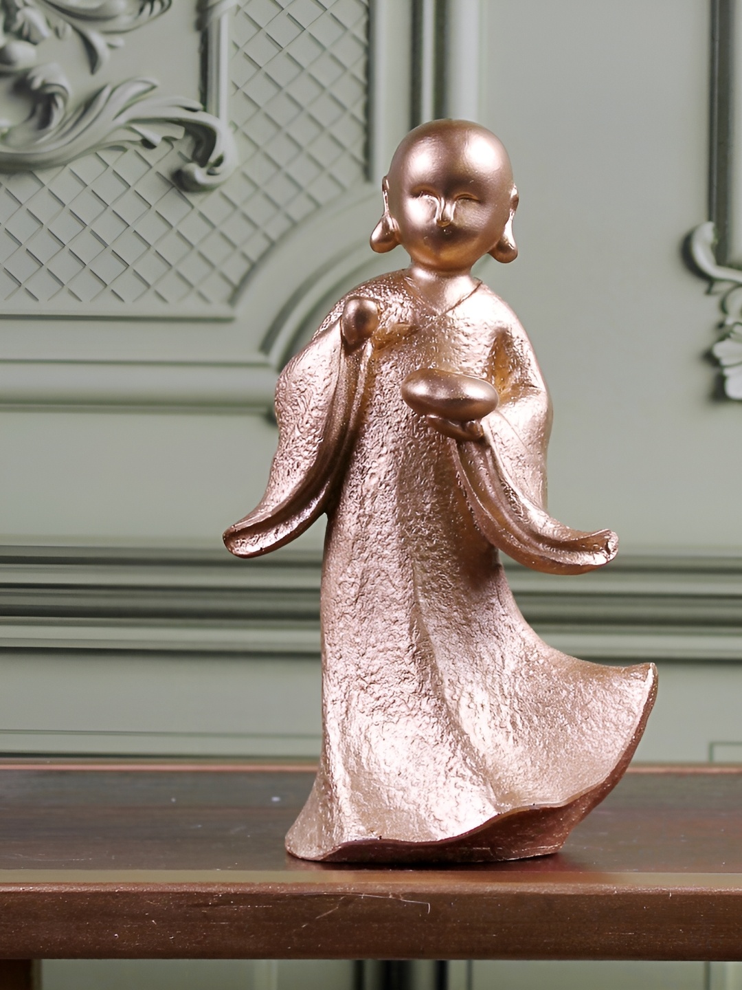 

THE WHITE INK DECOR Gold-Toned Buddha Idol Showpiece