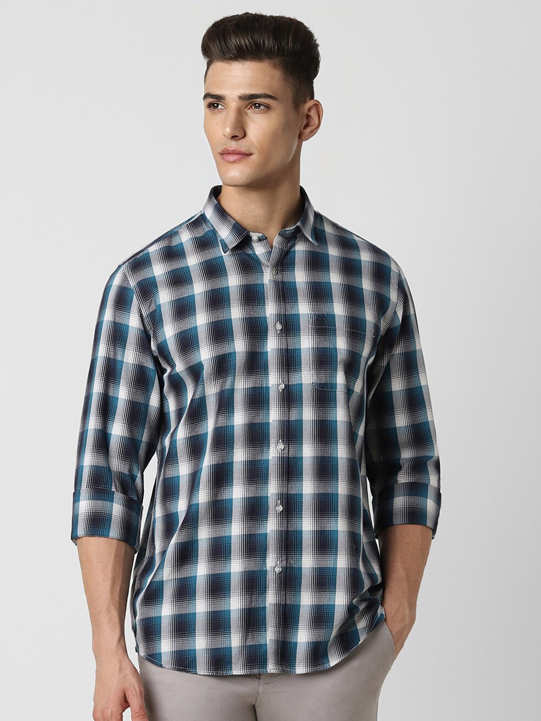 

Peter England Casuals Slim Fit Cotton Checked Casual Shirt, Multi