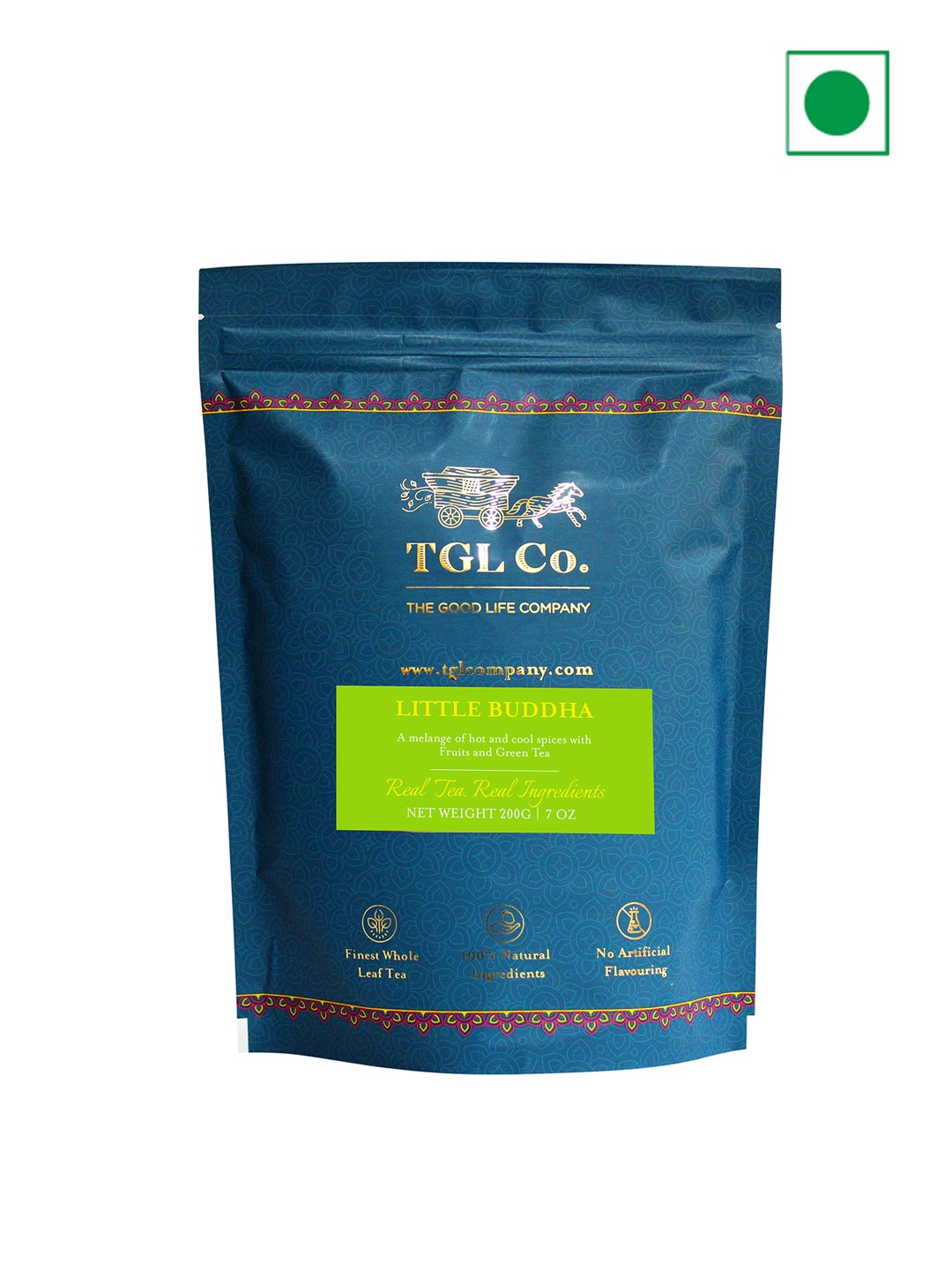 

TGL Co. Pack Of 2 Little Buddha Green Tea-200 Gm, Teal
