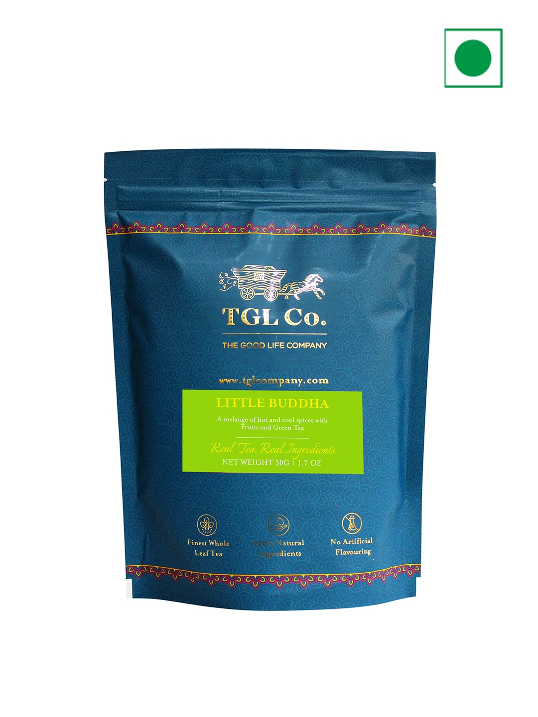 

TGL Co. Little Buddha Green Loose Leaf 50g| Anti Ageing |Detoxification |Soothes Digestion, Teal