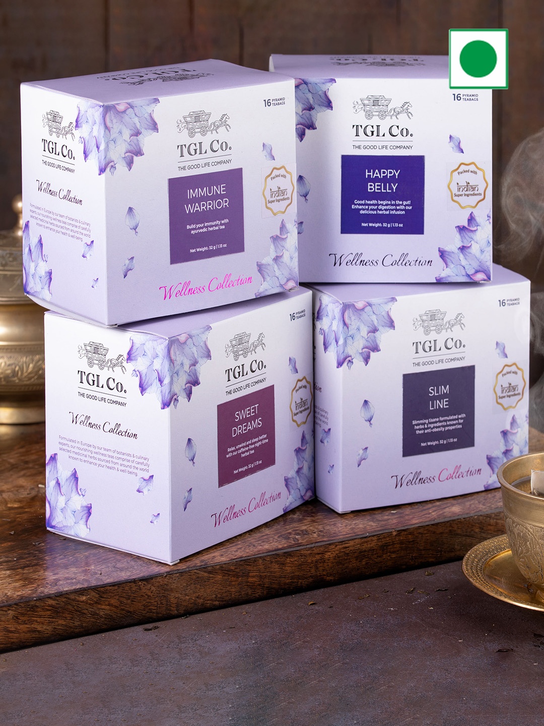 

TGL Co. Boost Immunity & Digestion 4 Pack Wellness Collection Tea, Purple