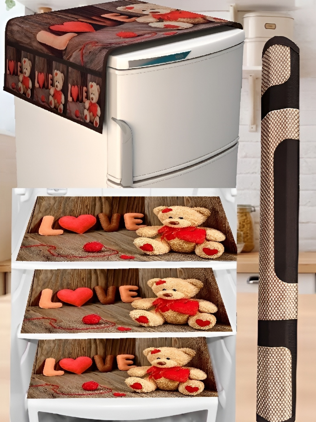 

REVEXO 3Pcs Maroon Printed Appliance Covers