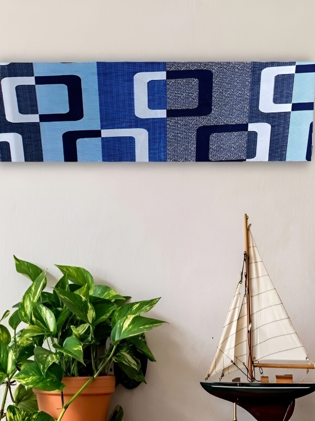 

REVEXO Blue & White Printed Air Conditioner Cover
