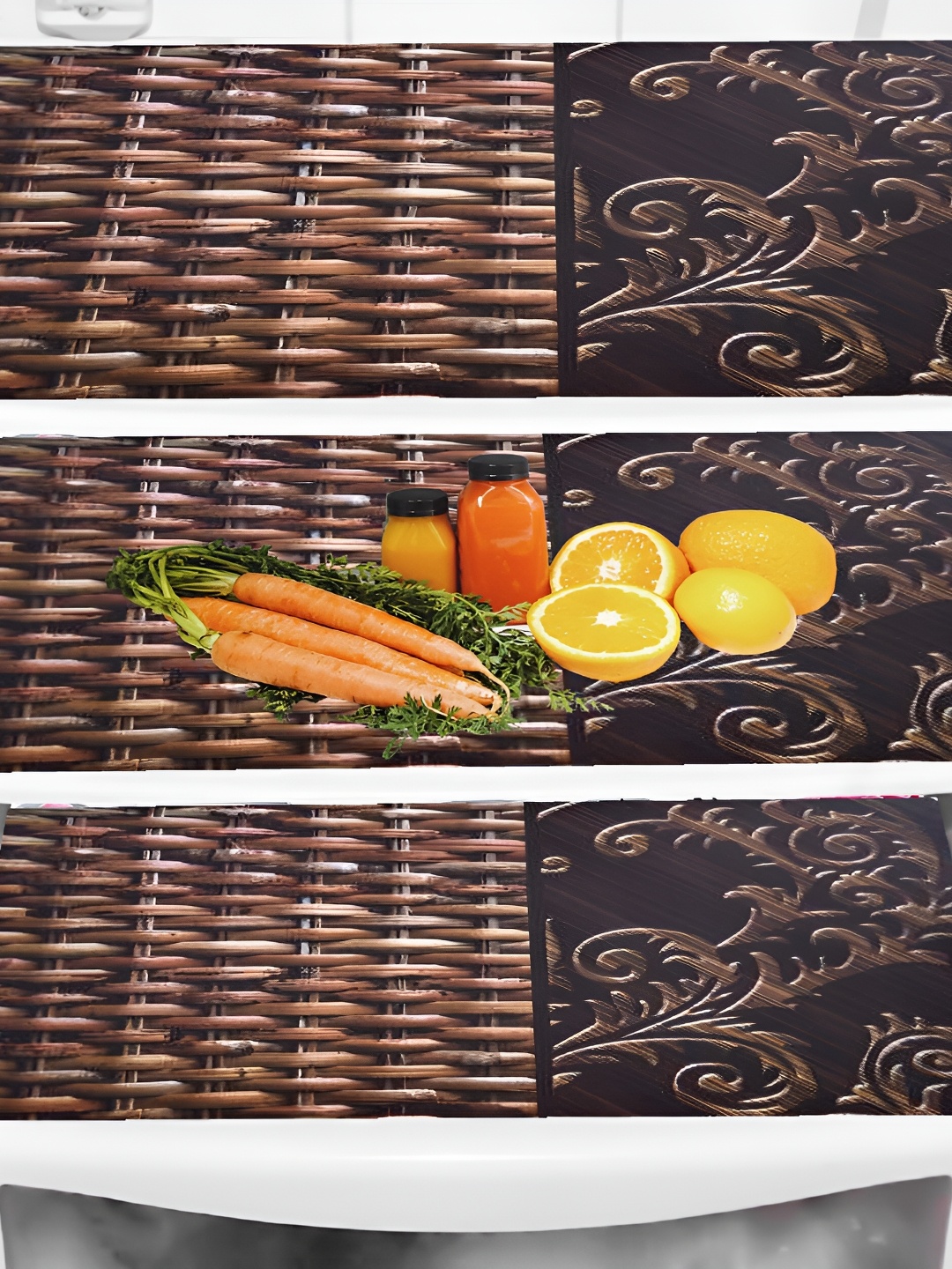 

REVEXO Brown 3 Pcs Printed Fridge Mat