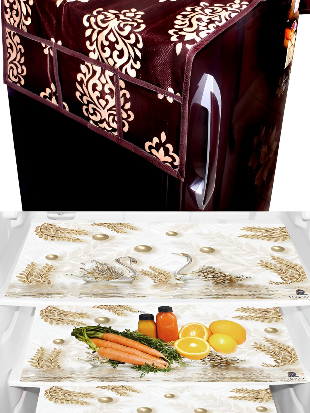 

REVEXO 6Pcs Purple Printed Refrigerator Cover