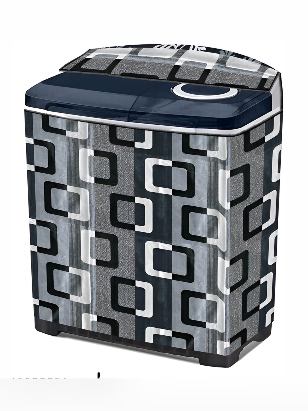 

REVEXO Black & Grey Printed Washing Machine Cover