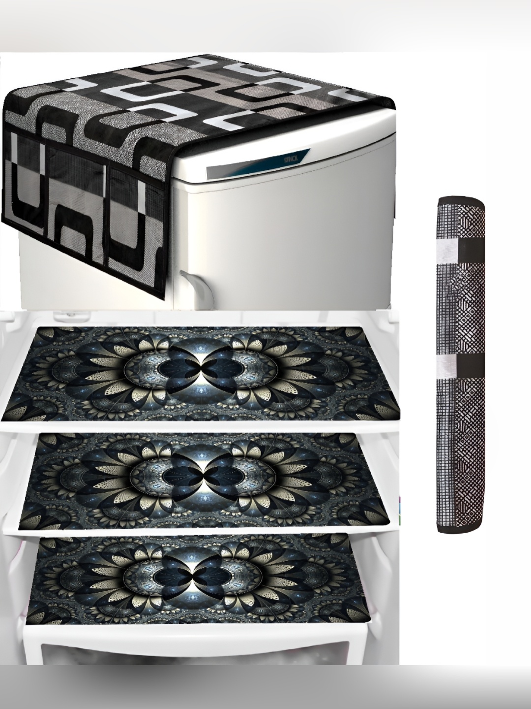 

REVEXO Black Printed Fridge Mat