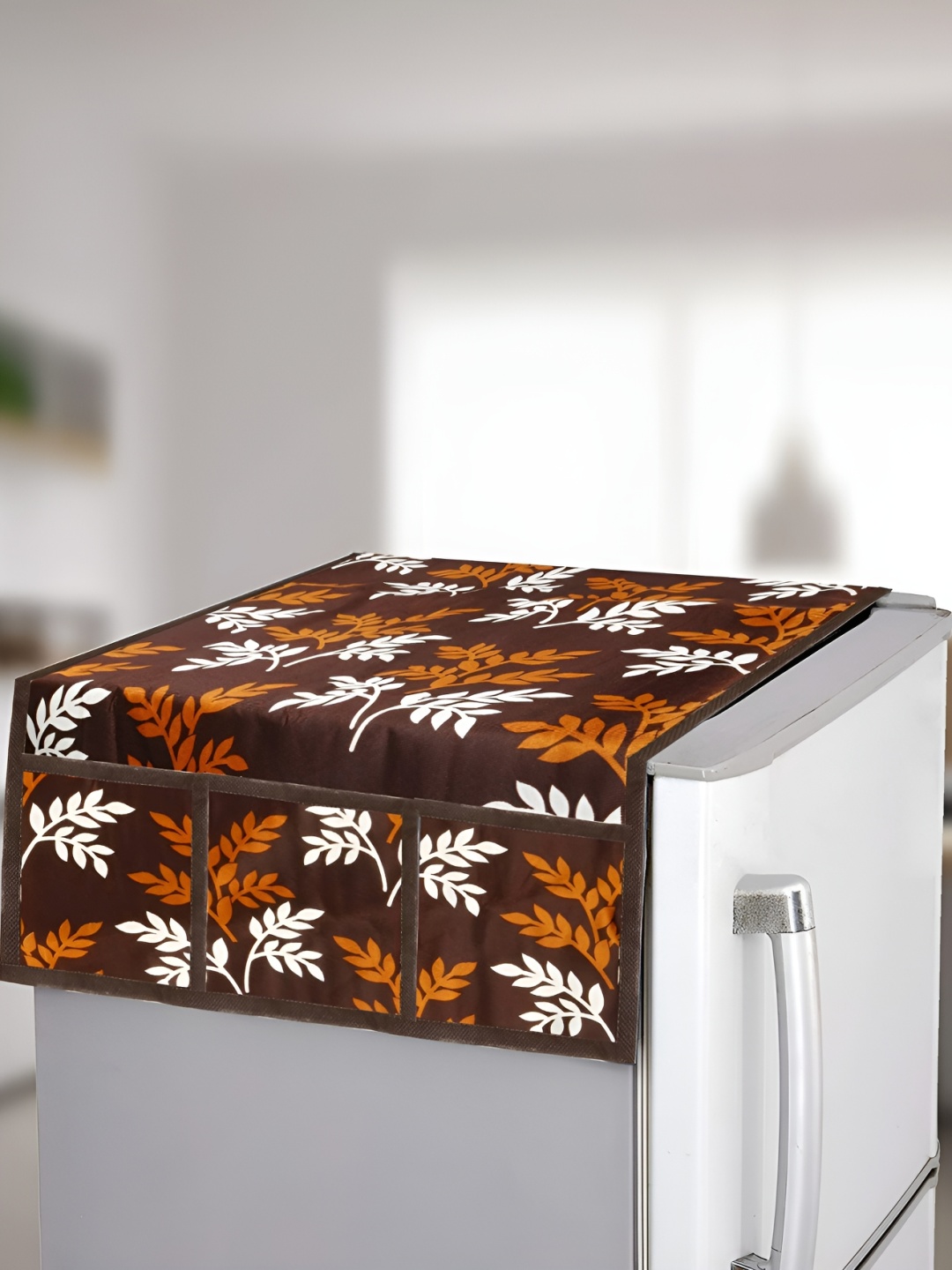 

REVEXO Brown & White Printed Fridge Appliance Covers