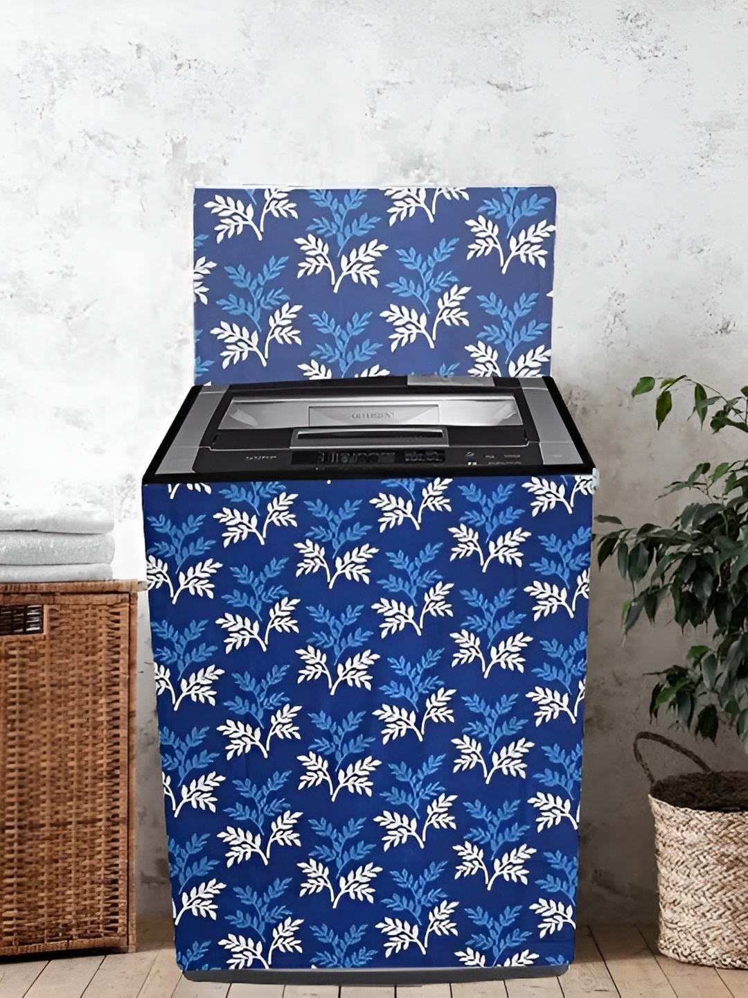 

REVEXO Blue & White Printed Top Loading Washing Machine Cover