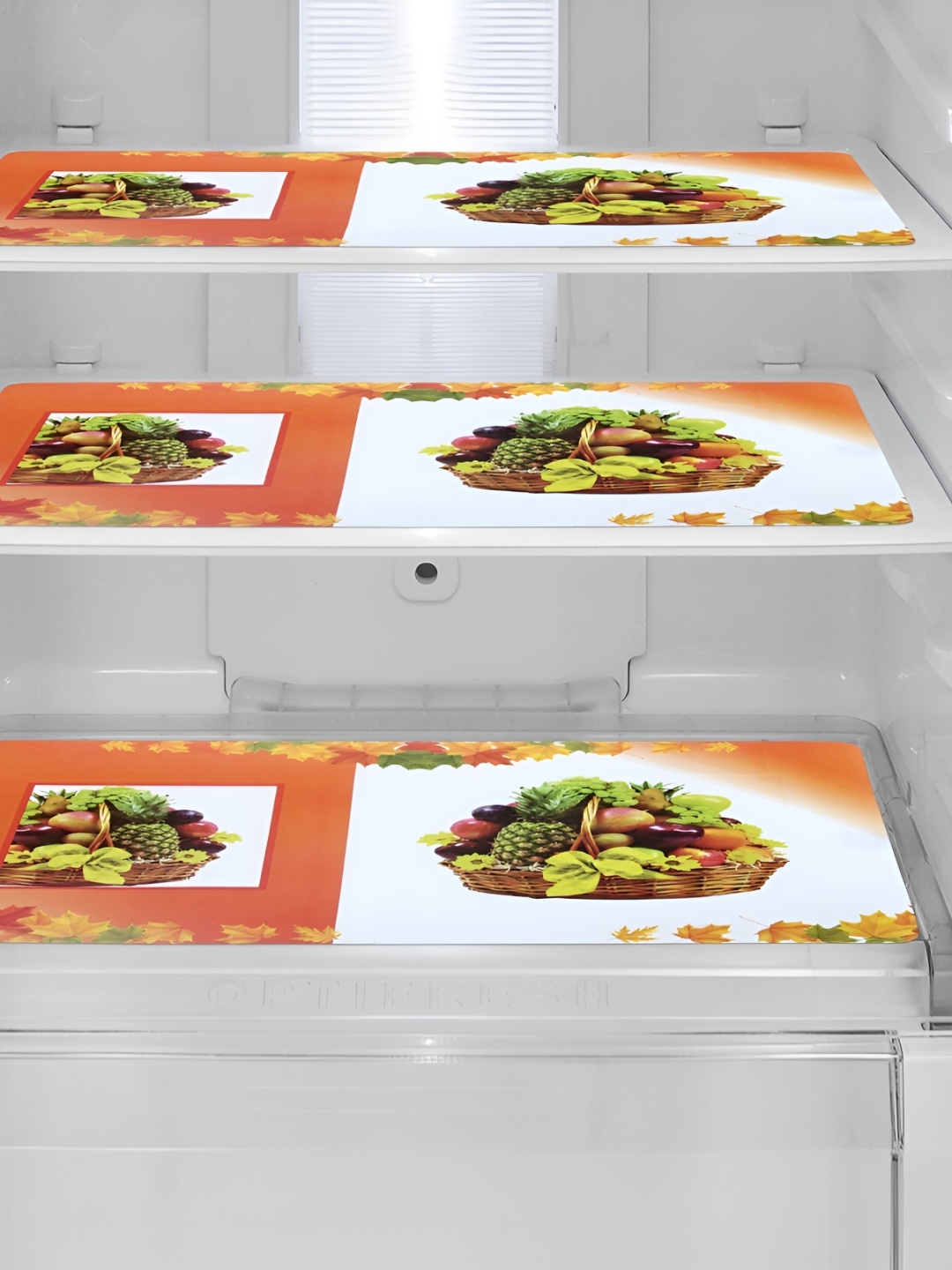 

REVEXO Brown & White 3 Pieces Printed PVC Fridge Mats