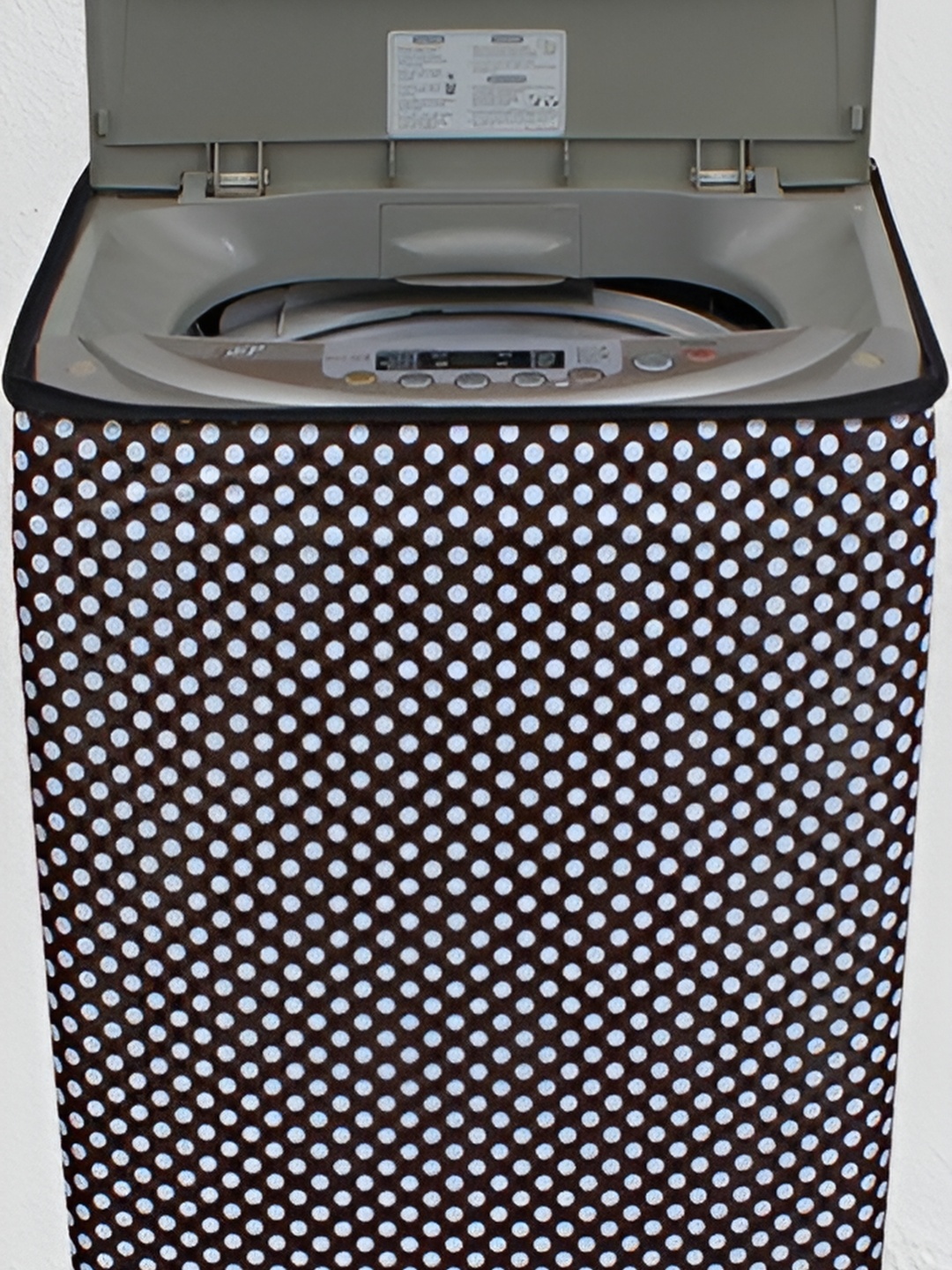 

REVEXO Brown & White Printed Washing Machine Cover