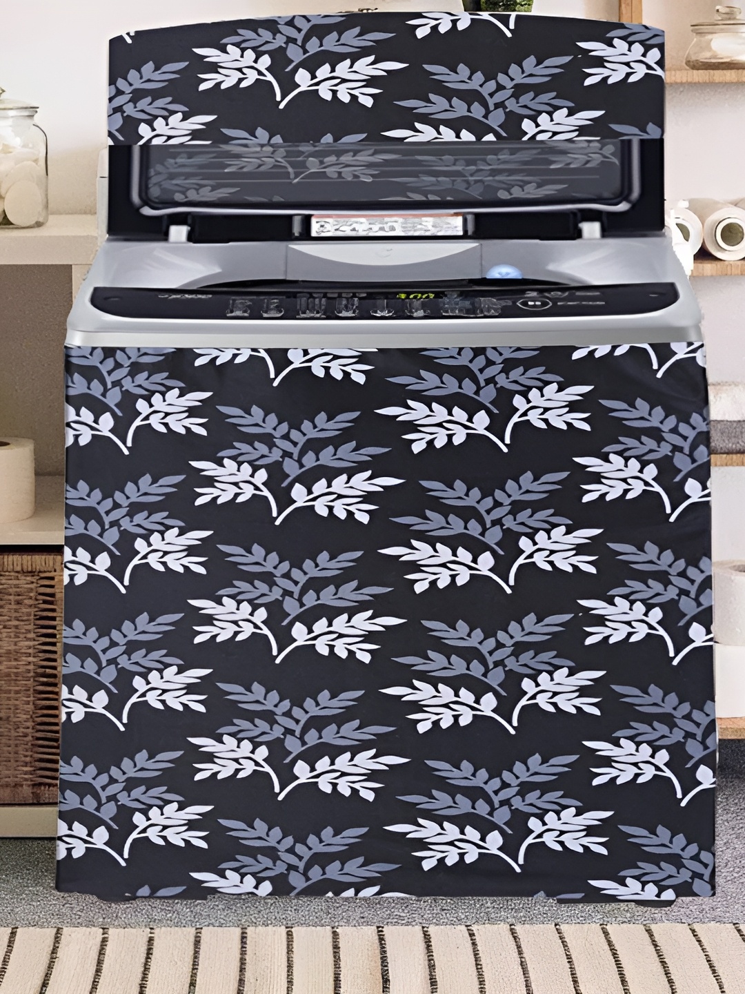 

REVEXO Grey Floral Printed Appliance covers